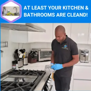 Kitchen and baths are cleaned